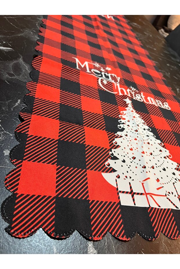 Christmas Checkered Pine Tree Runner - 2