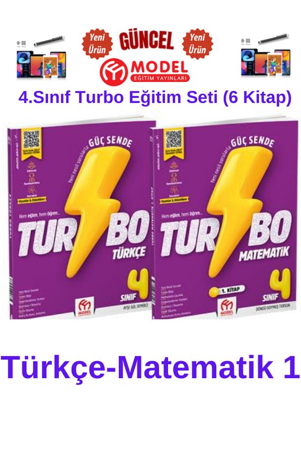 Model Eğitim Yayınları Güncel 4.Sınıf Turbo Eğitim Seti(6 Kitap)T-M1-M2-F-H-HÖG+Kalem - 2