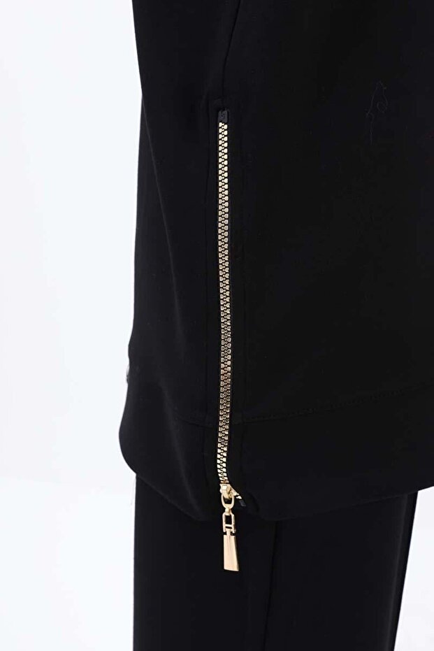 Siyah-Garni Piliseli Tunik - 5