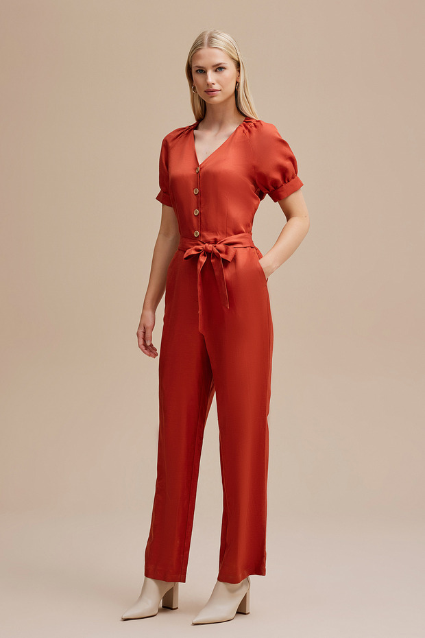 V Yaka Kuşaklı Tulum - 2