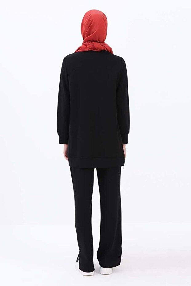 Siyah-Garni Piliseli Tunik - 4