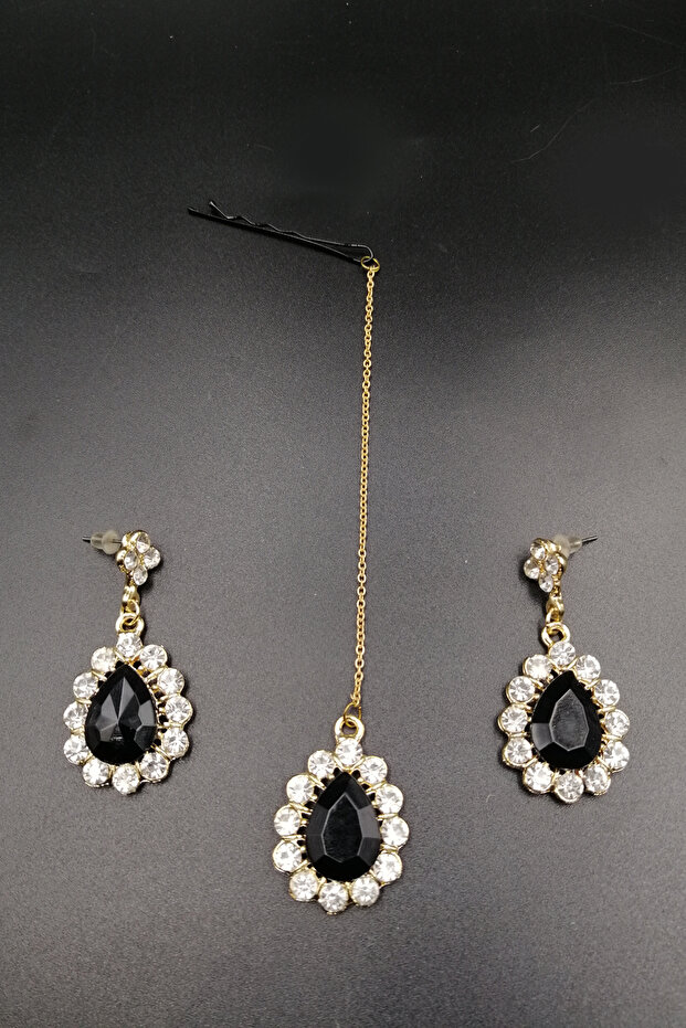 Indian Earrings and Indian Cap Set of 3