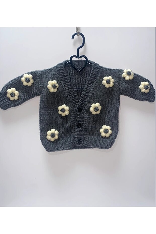 Baby Hand Knitted Daisy Crop Cardigan