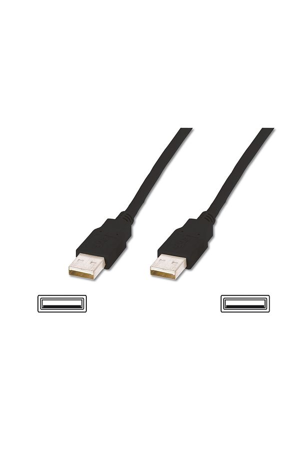 Usb 2.0 Bağlantı Kablosu, Usb A Erkek - Usb A Erkek, 1.8 Metre, Awg 30, Usb 2.0 Uyumlu, Ul, Siyah Re - 1