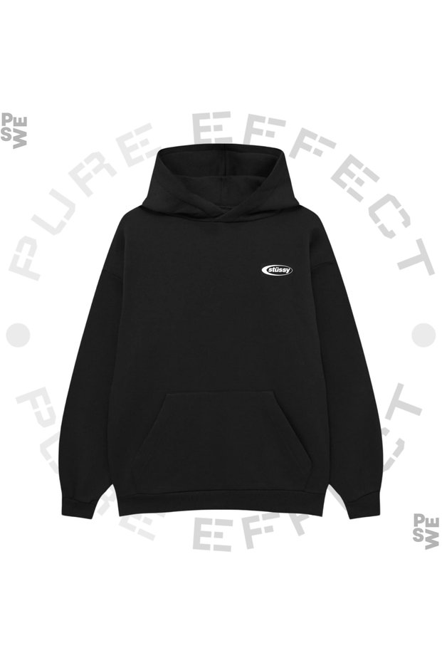 Unisex Stussy Logo Printed 3 Thread Raised Oversized Hoodie Sweatshirt