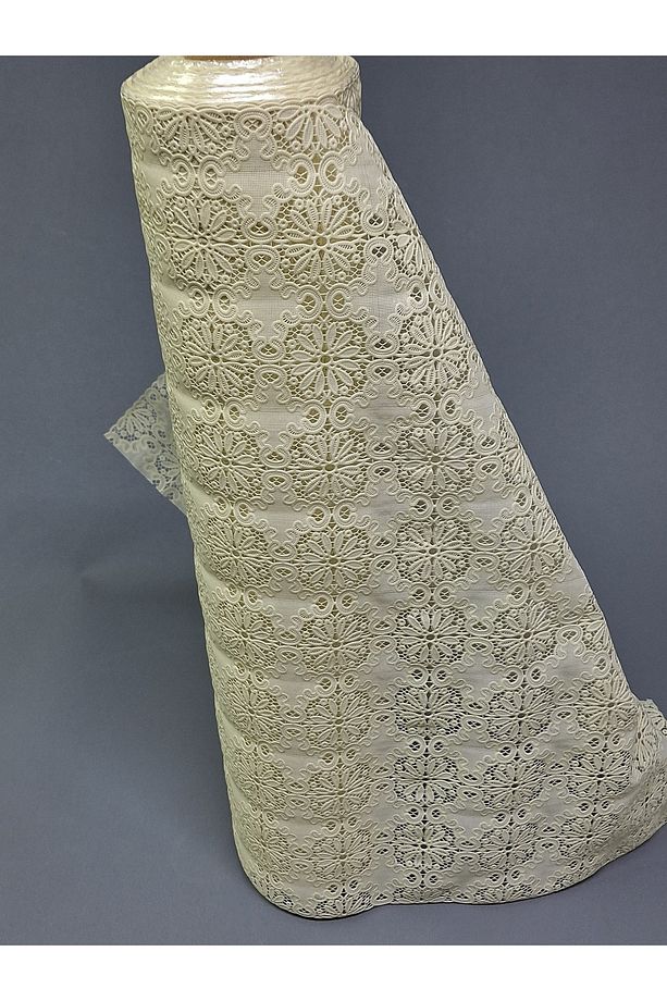 PVC KÜPÜR DANTEL RAF VE DOLAP ÖRTÜSÜ RUNNER  (KREM) - 4