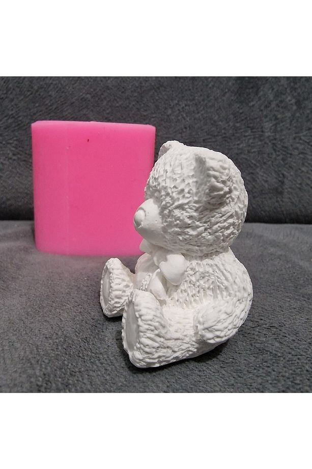 3 Boyutlu 4,8cm Ayıcık 3d Ayı Silikon Kalıp K-1181, Taş Tozu Polyester Sabun Alçı Mum Kalıbı - 8