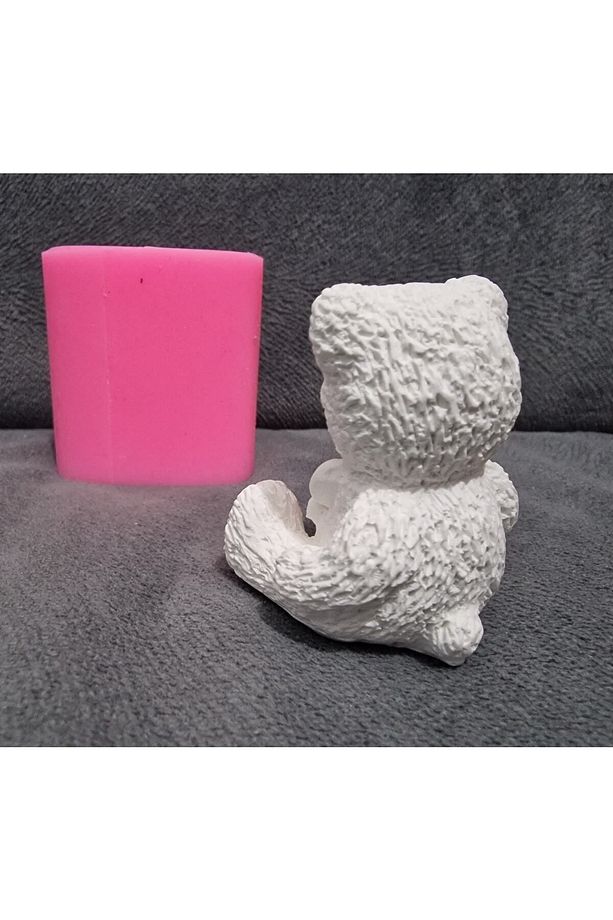 3 Boyutlu 4,8cm Ayıcık 3d Ayı Silikon Kalıp K-1181, Taş Tozu Polyester Sabun Alçı Mum Kalıbı - 7