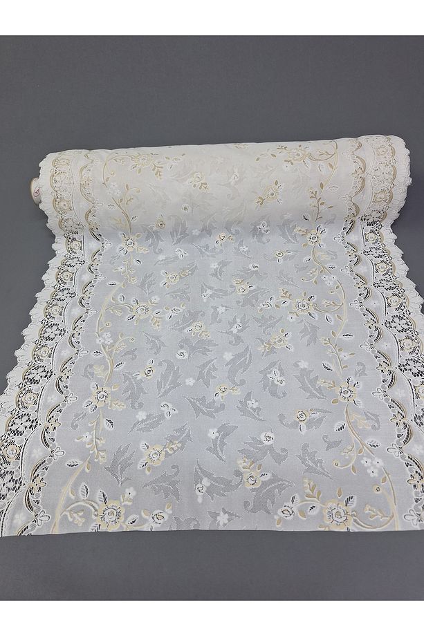 PVC KÜPÜR DANTEL RAF VE DOLAP ÖRTÜSÜ RUNNER  (KAHVE) - 1