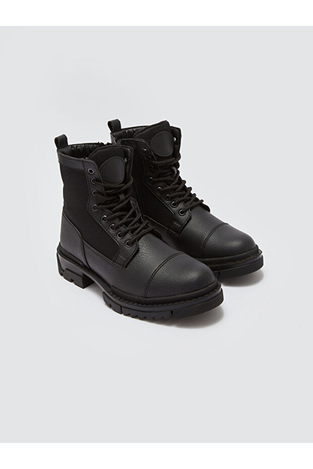 LCWK Bağcık ve Fermuarlı Deri Görünümlü Erkek Bot - 1