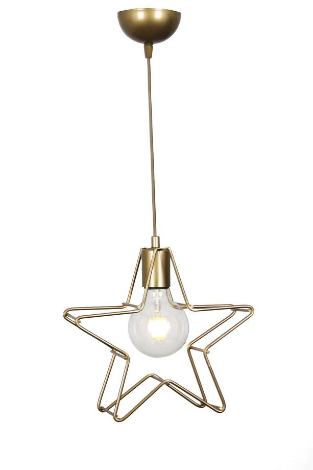 Valensiya Yıldız Tekli Gold Eskitme Boyalı Modern Avize - 4