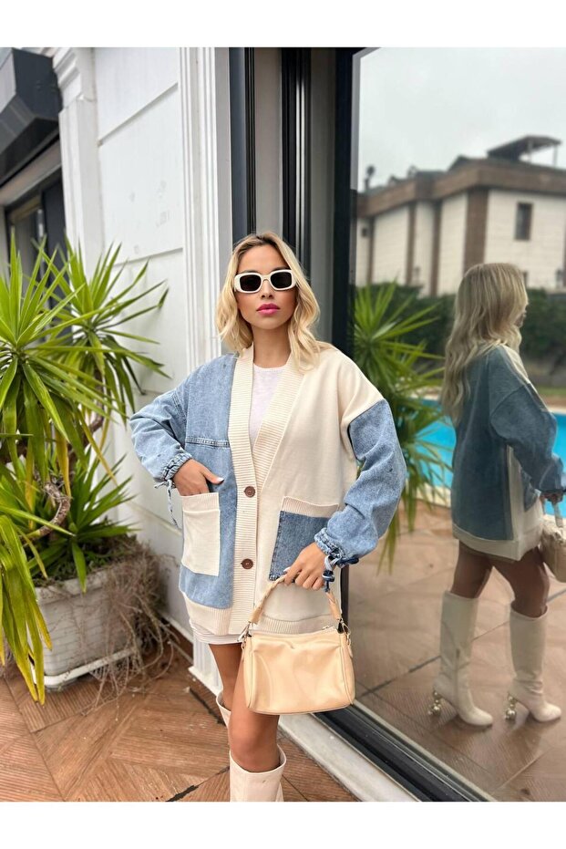 Buttoned Denim Jacket with Pockets - 2