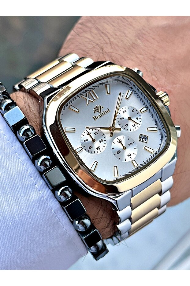 ساعة رجالية بعلبة مربعة وظيفية - 1