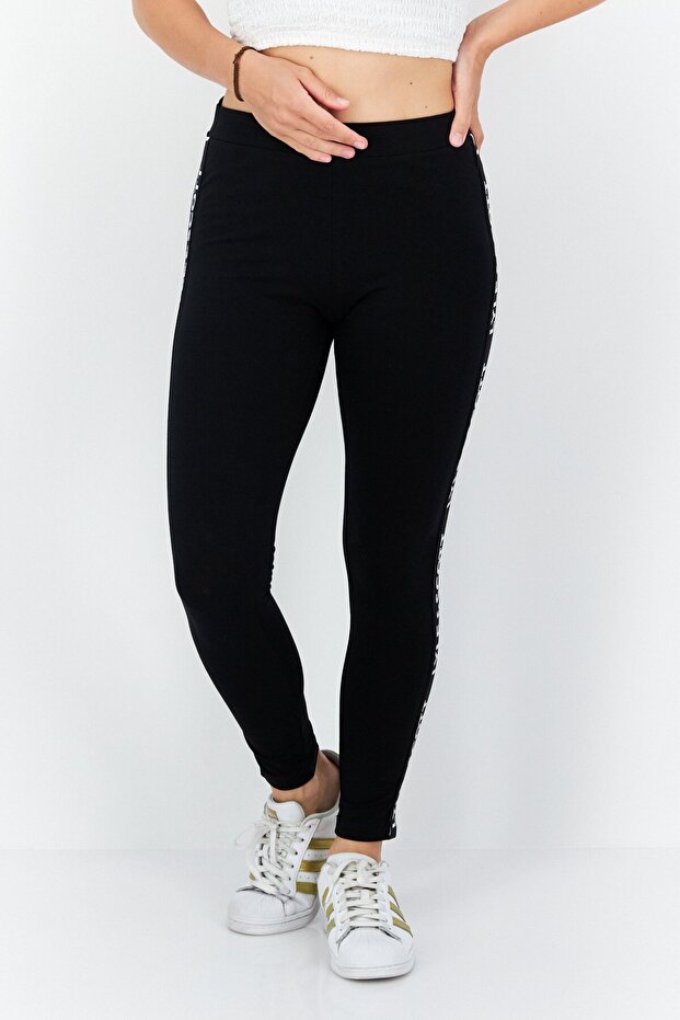Women Brand Logo Leggings, Black