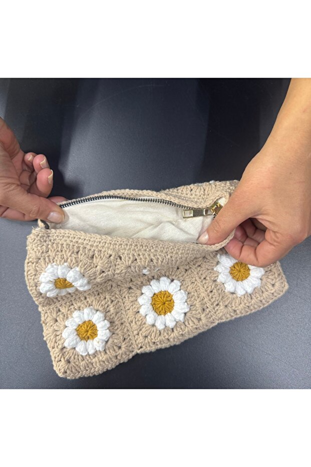 Örgü makyaj çantası - 6