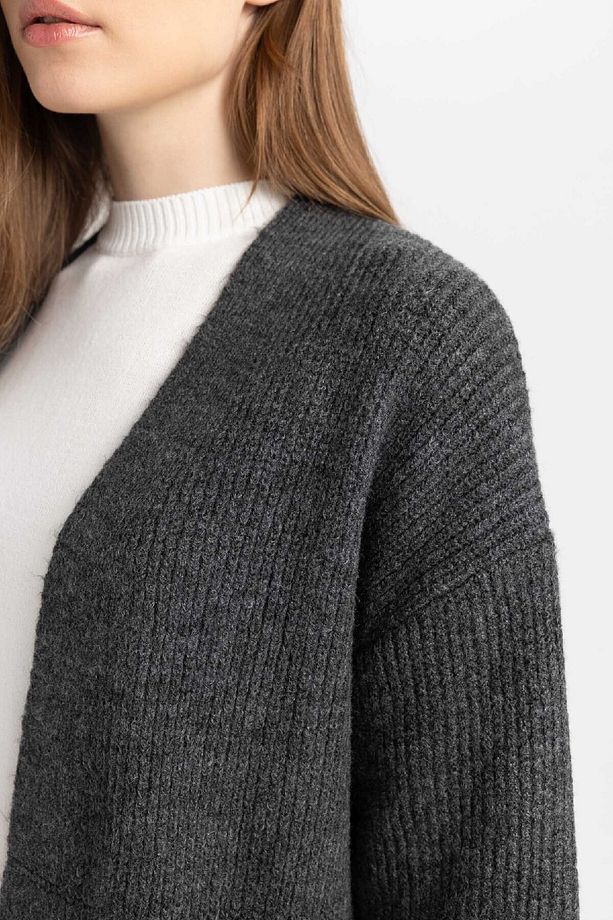 Regular Fit Basic Düz Uzun Triko Hırka D4367ax24wn - 5