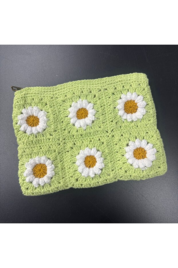 Örgü makyaj çantası - 3