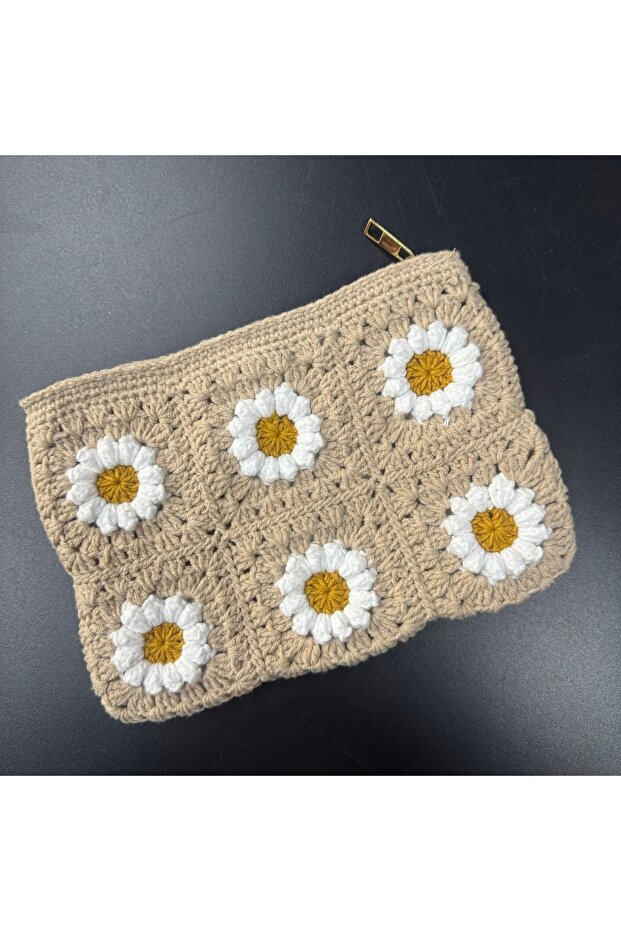 Örgü makyaj çantası - 5