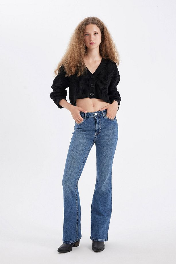 Regular Fit V Yaka Basic Düz Düğmeli Triko Hırka U2052az24au - 2