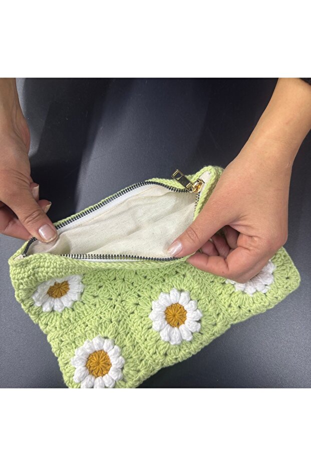 Örgü makyaj çantası - 4