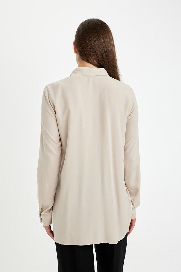Regular Fit Basic Düz Düğmeli Uzun Kollu Gömlek D4230ax24au - 6