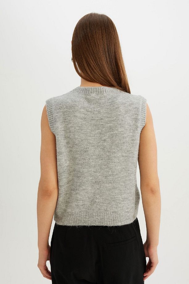 Regular Fit V Yaka Basic Düz Premium Triko Süveter C9048ax24wn - 6