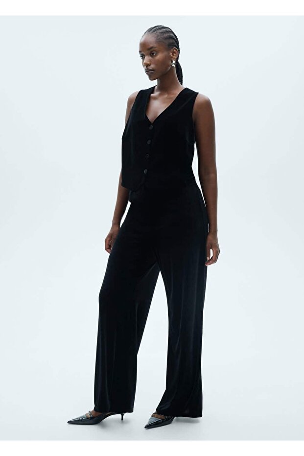 Crop kadife yelek - 7