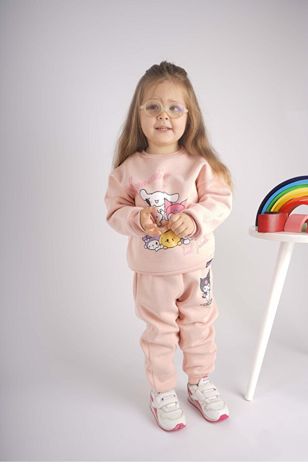 Girl's Kuromi Model 3 Threads Charted Cotton Tracksuit Set