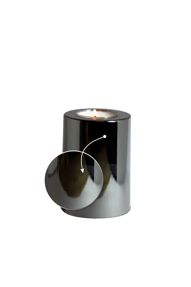 Krom Kaplama 3 Lü Krom Tırtıklı Yüzey Mumluk Dekoratif Tealight Set Mum hediyeli - 3