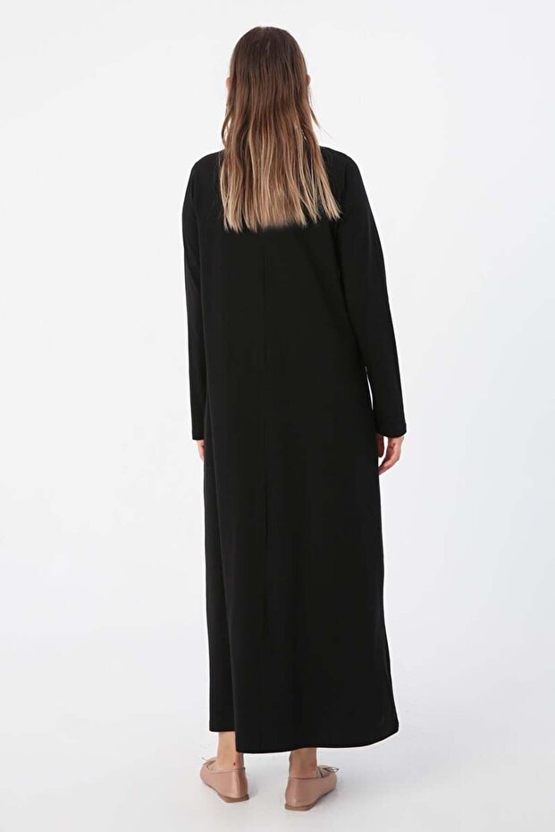 Rochie neagră cu mânecă lungă - 4