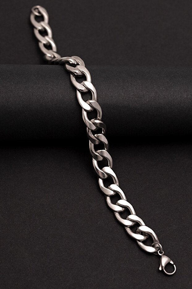 Men's Bracelet - Gurmet Men's Steel Bracelet 11 mm Thick Model