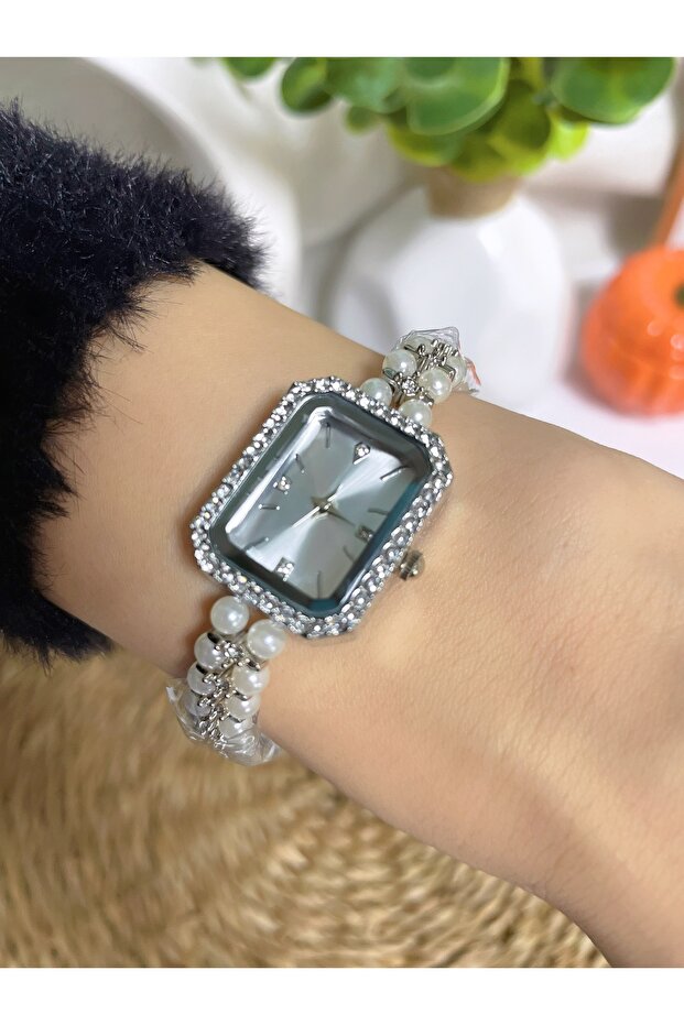Zircon Stone Bead Cord Quartz Women's Wristwatch