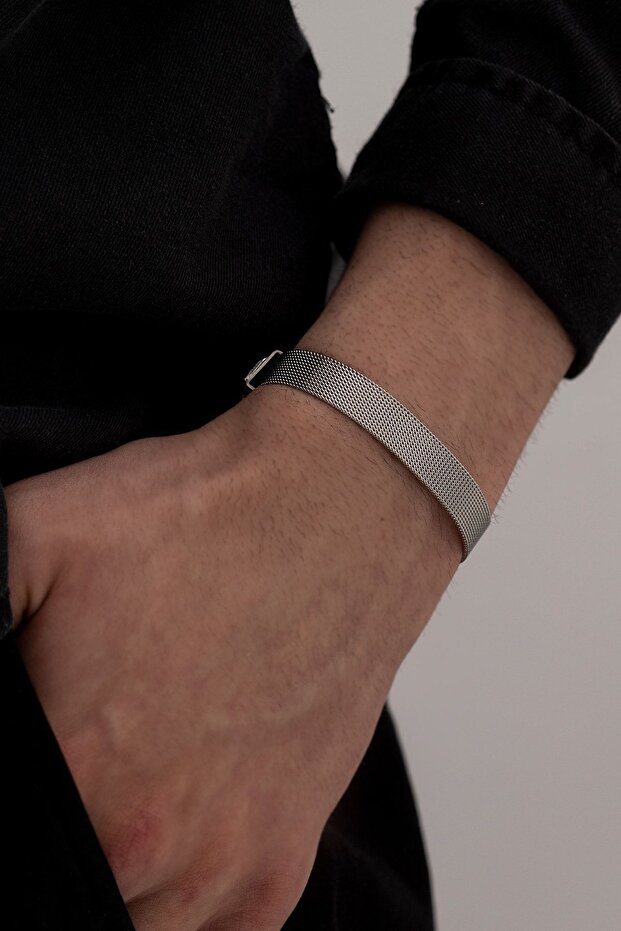 Stainless Steel Knitted Men Women Unisex Bracelet Thin Model