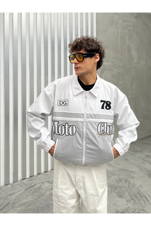 Men's Overize Embroidered College Jacket