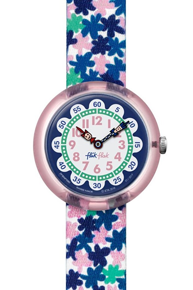 Girls' Multi Color Dial Fabric Band Watch - FBNP080 - 1