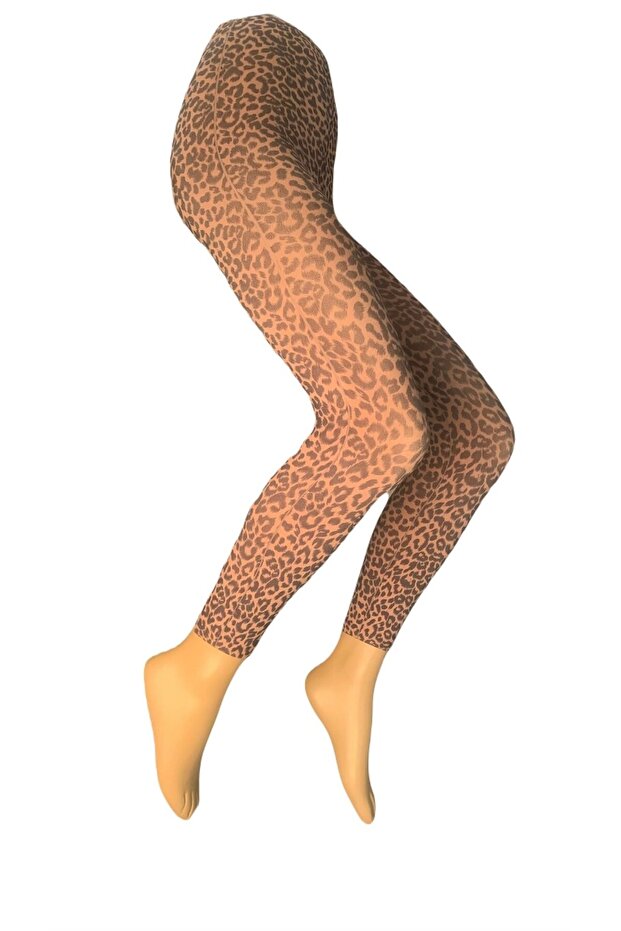 Leopard Patterned Thermal (200 Denier) Tights Women's Socks