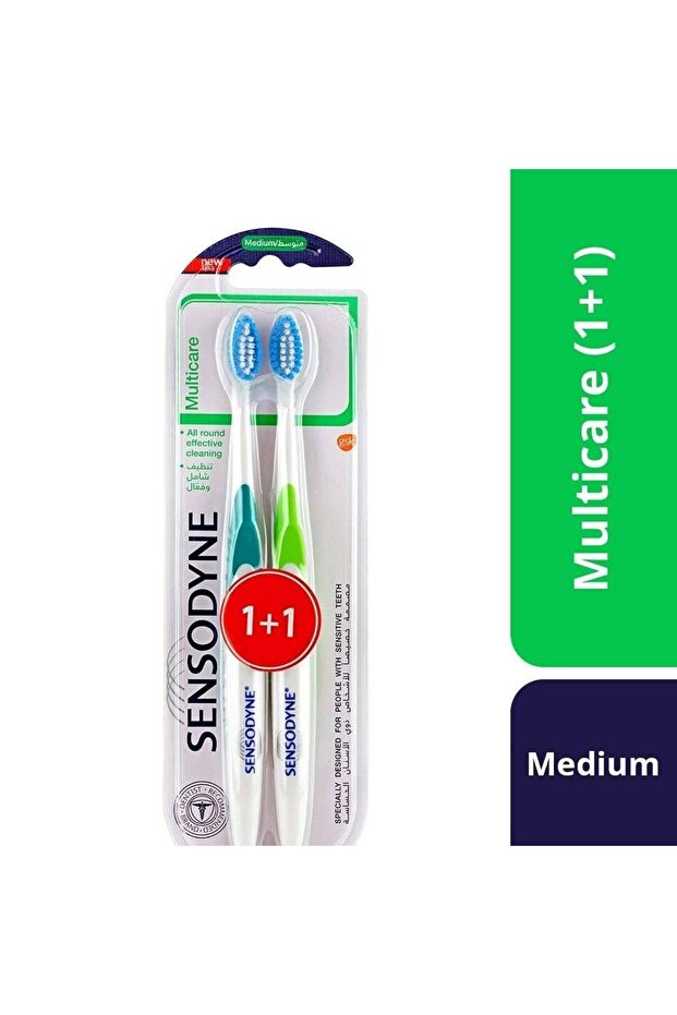 Multi Care Toothbrush, Medium, 2 Pieces