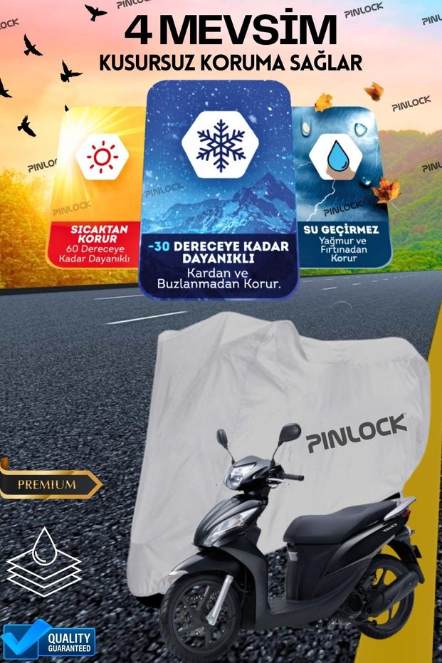 Honda Dio Compatible Gray Waterproof Durable Motorcycle Tarpaulin Engine Tarpaulin (with Buckle)