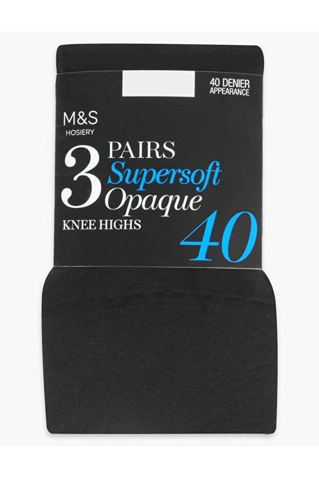 3'lü 40 Denye Opak Çorap Seti - 3