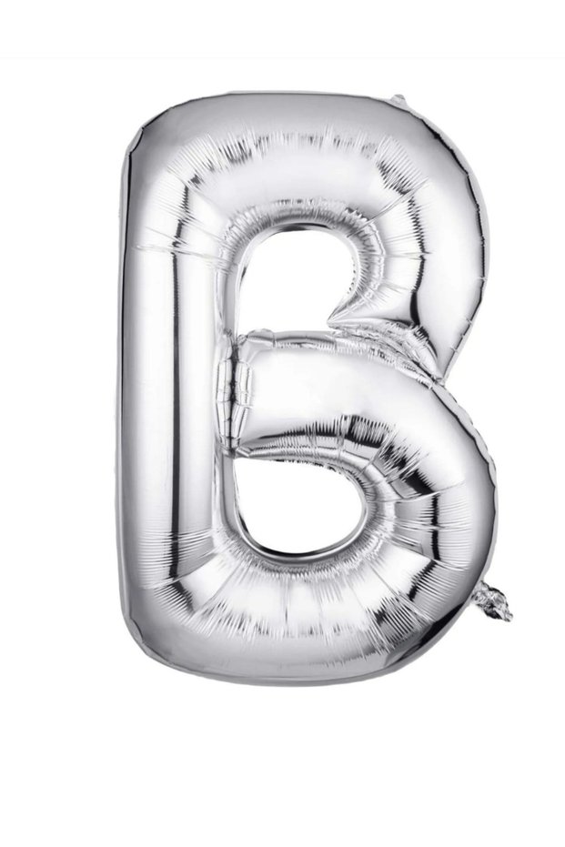 Letter Foil Balloon Letter B Letter Balloon 16 Inches 36 cm Silver Color Foil Letter Balloon
