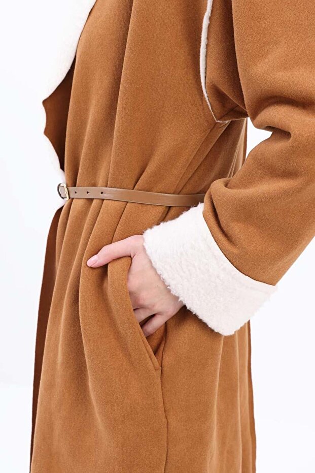 Camel-Süet Welsoft Kaban - 4