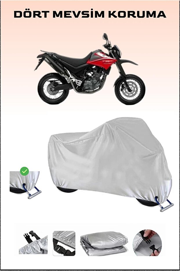 غطاء دراجة نارية مزود بقفل متوافق مع ياماها XT 660 X، آمن، مقاوم للماء ، مصنوع من قماش متين.