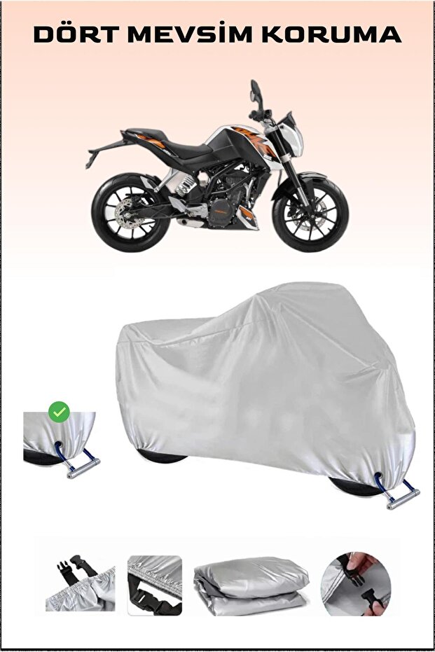 غطاء دراجة نارية مزود بقفل متوافق مع KTM 200 Duke ABS، آمن، مقاوم للماء ، مصنوع من قماش متين.
