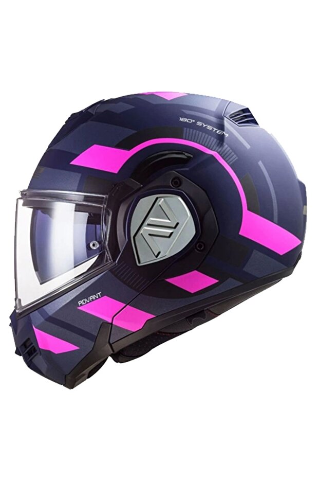 ADVANT VELUM MAT MAVİ-PEMBE KASK - 2