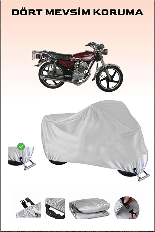 غطاء دراجة نارية مزود بقفل متوافق مع دراجة كرال موتور KR-100-2، آمن، مقاوم للماء ، مصنوع من قماش متين.