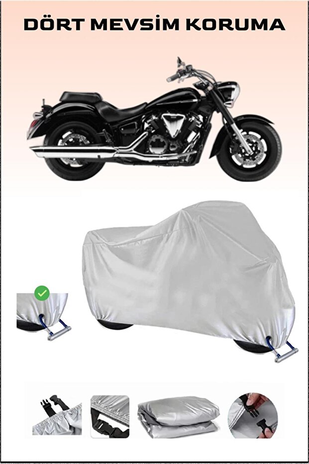 من أجل Yamaha XVS 1300 A - قفل متوافق وآمن ومقاوم للماء من القماش المشمع للدراجات النارية
