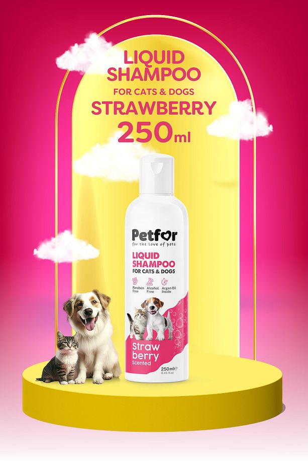 Kedi ve Köpekler için Çilekli Şampuan 250 ML - 1