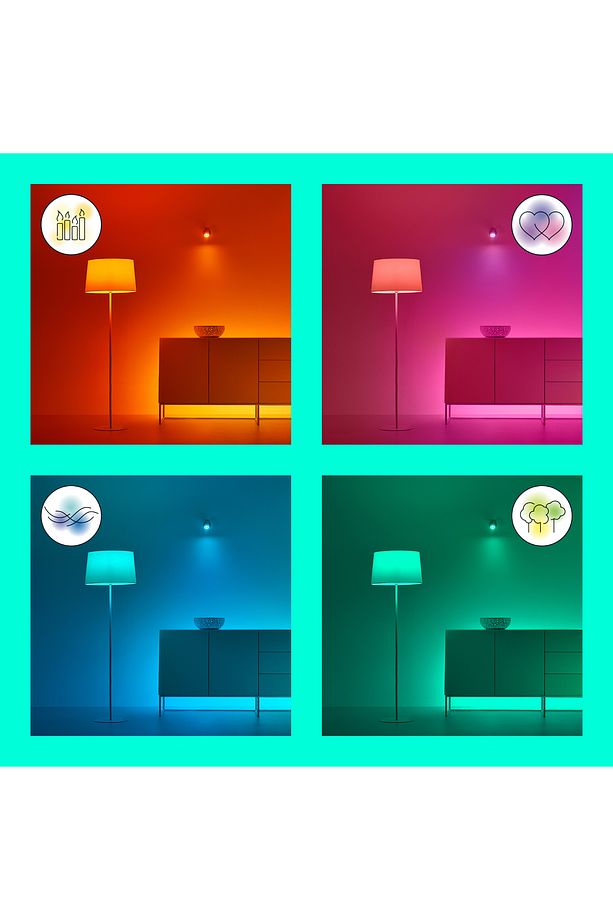Renkli Ambiyans Akıllı Led Şerit 2 Metre (Güç Adaptörü dahildir) (Matter, Google Home, Alexa Uyumlu) - 5