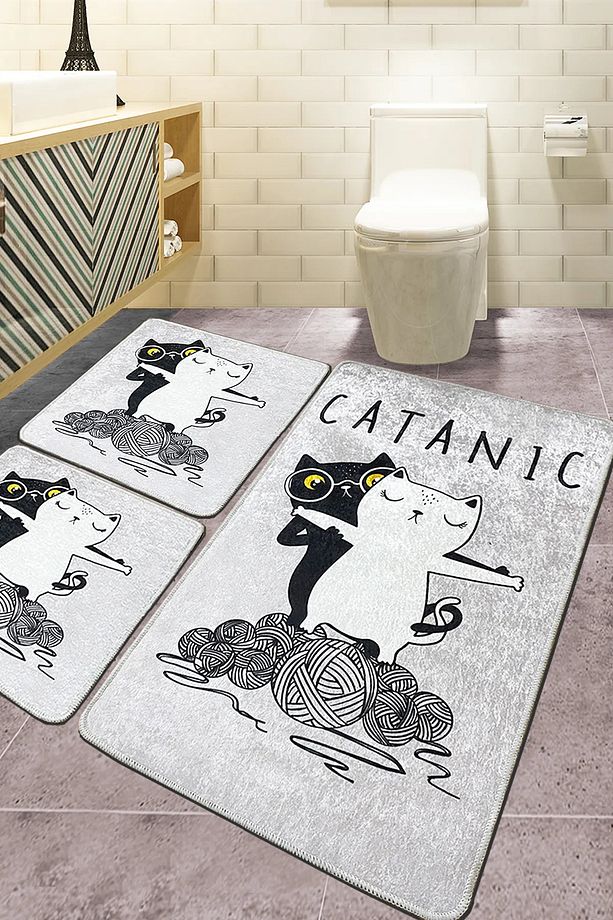 Catanic 3'lü Set Banyo Halısı Djtbanyobanyo - 1
