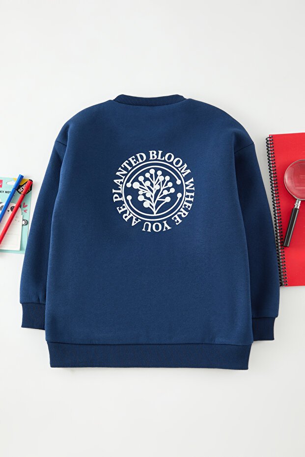 Indigo Erkek Çocuk Baskılı Örme Mini Me Sweatshirt TKDAW25SW00109 - 3